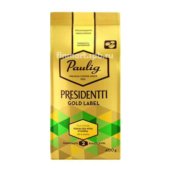 Кофе в зёрнах Paulig Presidentti Gold Label - 400 гр.