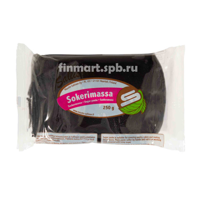 Сахарная мастика Salliselta sokerimassa (чёрная) - 250 гр.