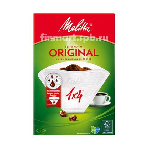 Фильтры для кофеварок Melitta 1/4 original (Белые) - 80 шт.