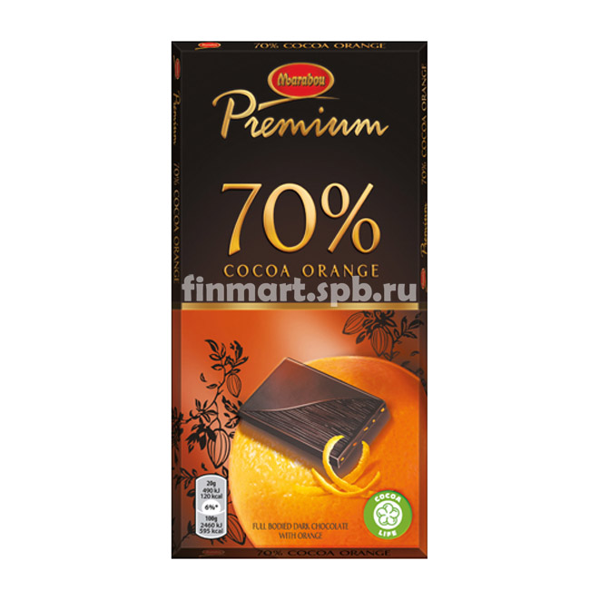 Тёмный шоколад Marabou Premium 70% cocoa orange - 100 гр.