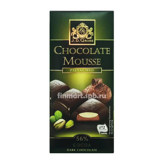 Тёмный шоколад J.D.Gross Chocolate Mousse pistachio - 182 гр.