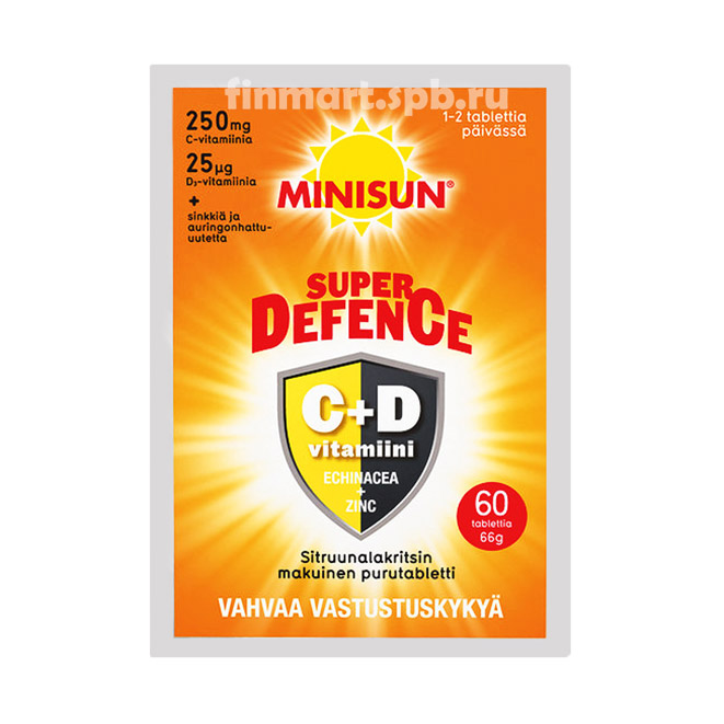Витамины Minisun Super Defence C+D - 60 шт.