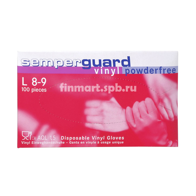 Перчатки виниловые SemperGuard Vinyl Powder free (L) - 100 шт.