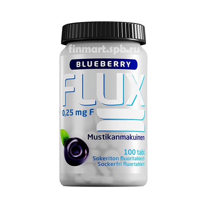 Фтор в таблетках Flux Blueberry 0,25 мг. (вкус черники) - 100 шт.