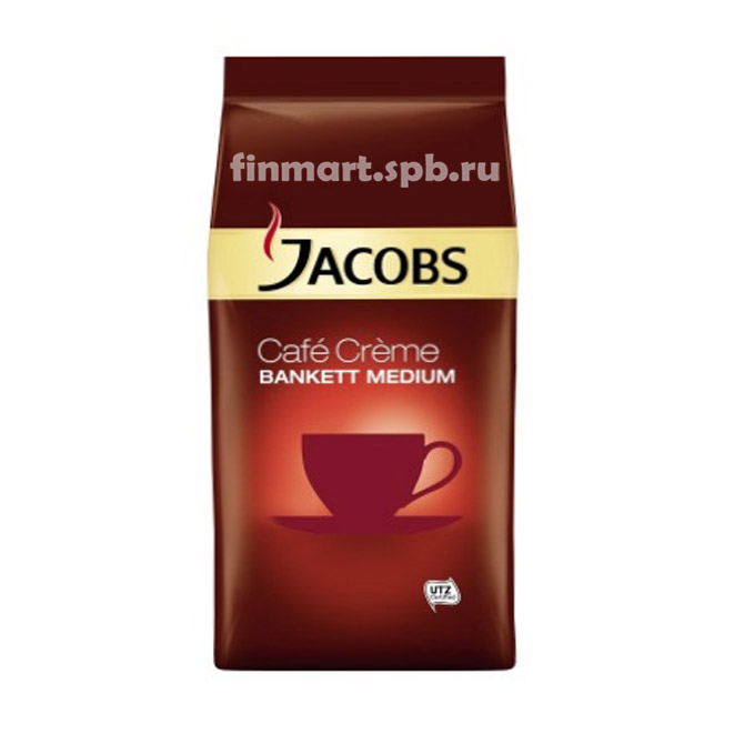 Кофе в зёрнах Jacobs Cafe Creme Banket medium (Якобс кафе крема) - 1 кг.