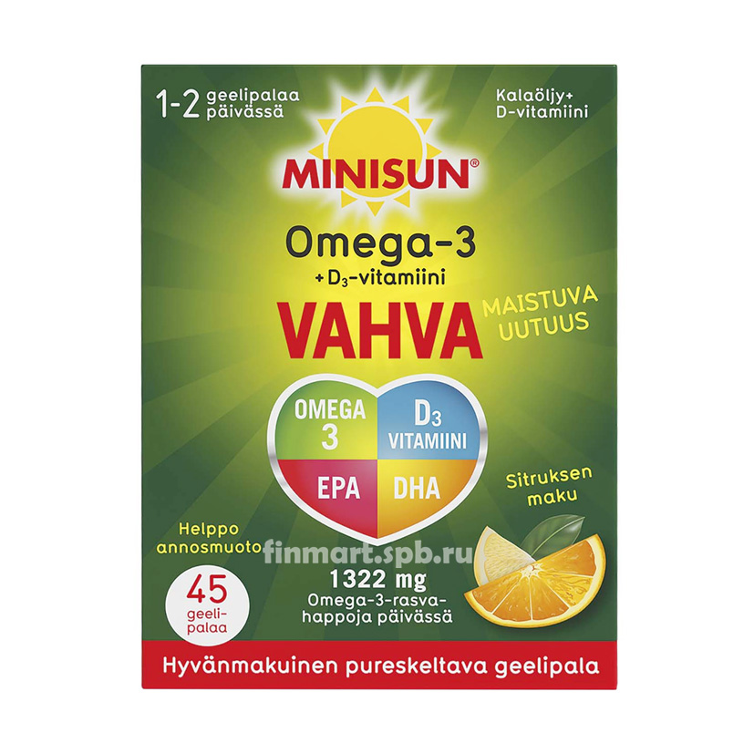 Minisun Omega-3 +D3 Vahva - 45 шт.