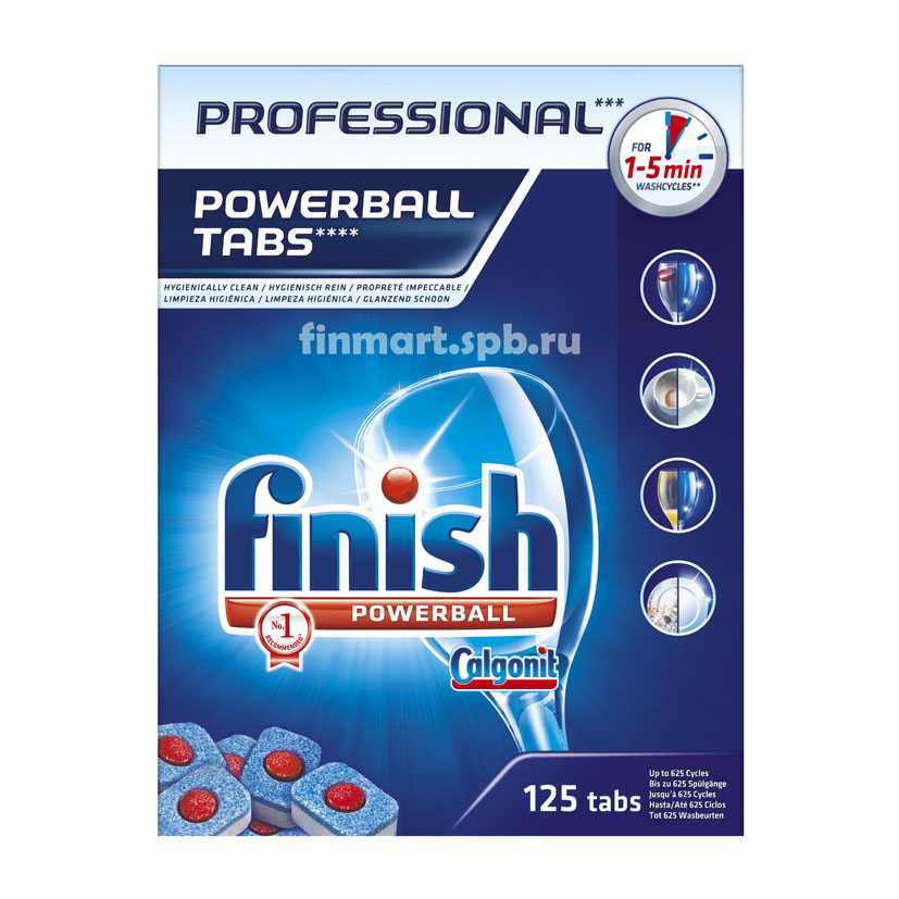 Таблетки для ПММ Finish Professional powerball tabs - 125 таб.