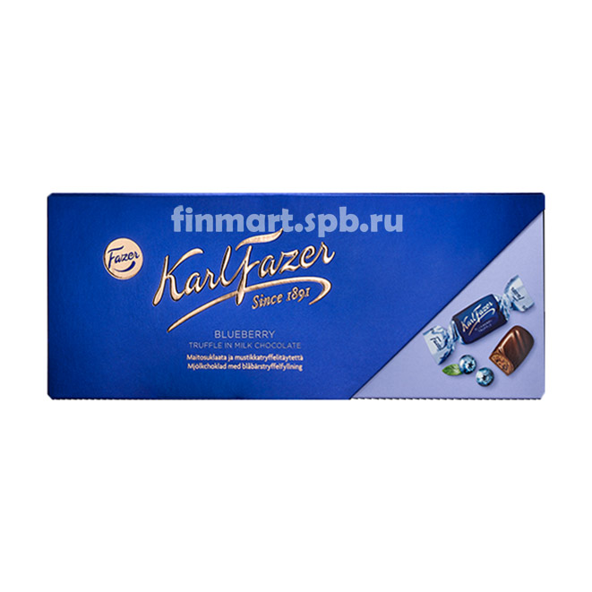 Конфеты шоколадные с черникой Fazer Blueberry Truffle in milk chokolate - 270 гр.