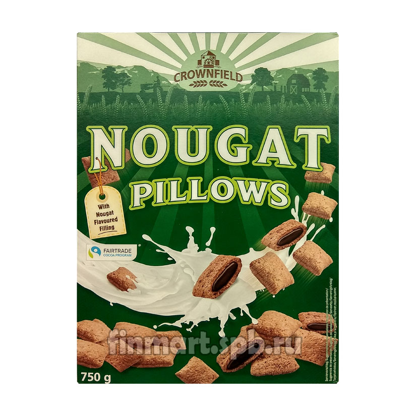 Сухой завтрак Crownfield nougat pillows (подушечки c нугой) - 750 гр.