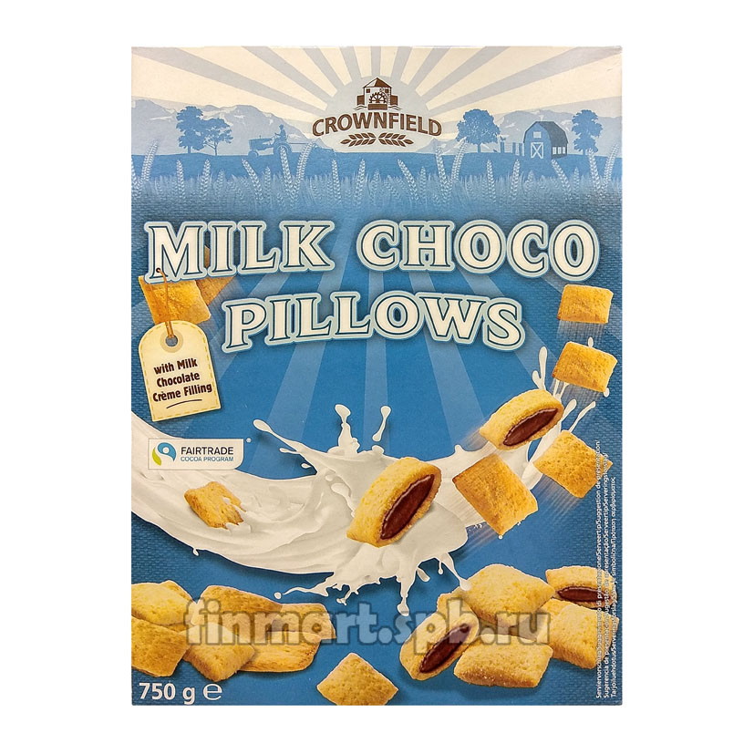 Сухой завтрак Crownfield milk choco pillows (подушечки с молочным шоколадом) - 750 гр.