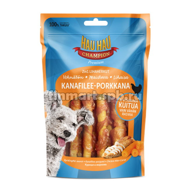 Лакомство для собак Hau hau Kanafilee-porkkana (курица, морковь) - 100гр.