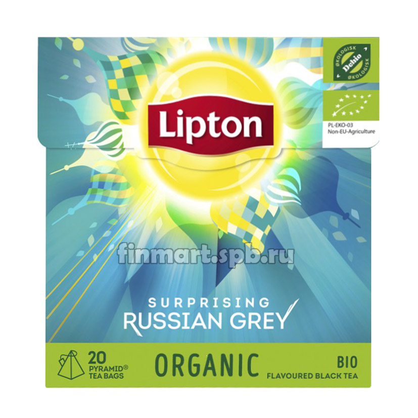 Черный чай Lipton surprising russian grey (органический) - 20 пак.