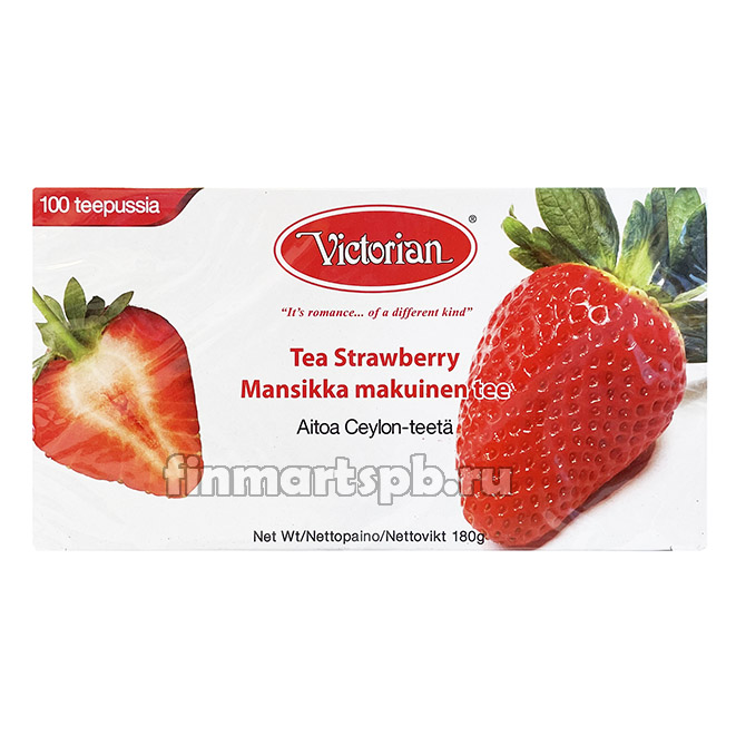 Чёрный чай Victorian Strawberry (клубника) - 100 пак.