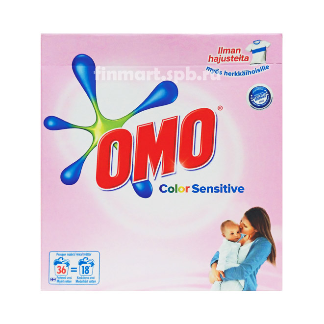 Гипоаллергенный стиральный порошок OMO Sensitive color (для цветных тканей) - 1,26 кг.