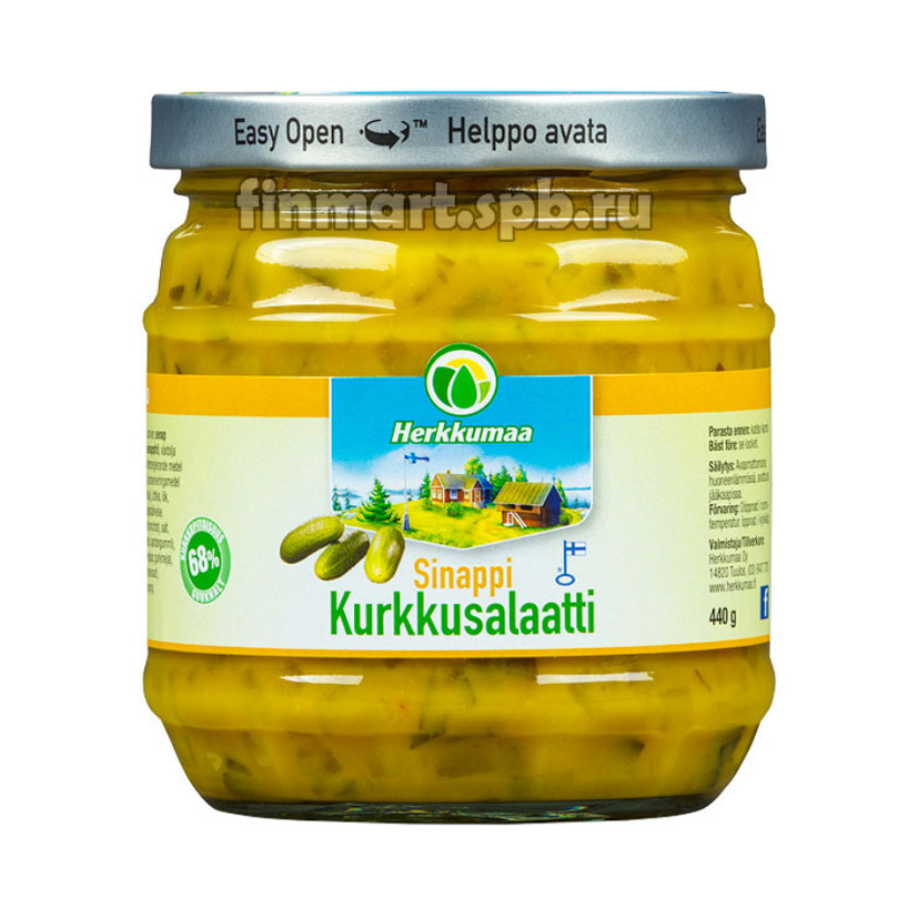 Салат из огурцов с горчицей Herkkumaa Sinappi kurkkusalaatti - 440 гр.