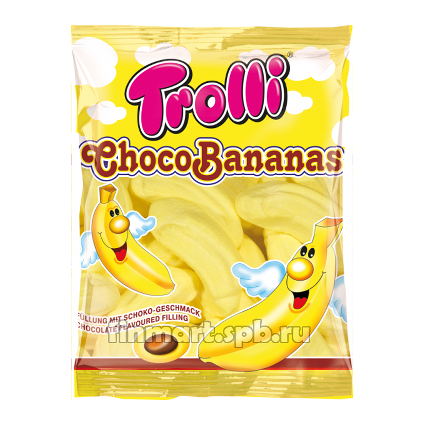 Маршмеллоу Trolli Choko Bananas (банан, шоколад) - 150 гр.