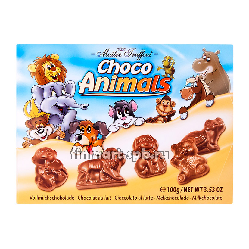 Молочный шоколад Maitre Truffout choko animals - 100 гр.