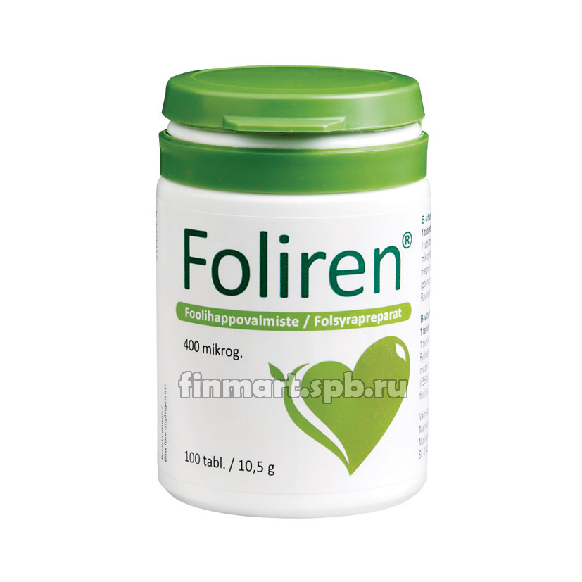 Фолиевая кислота в таблетках Foliren 400мкг - 100 таб.