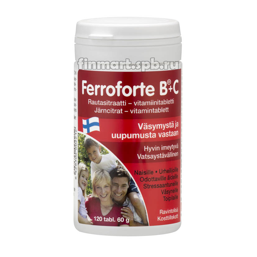 Витамины Ferroforte B+C (железо, витамины B+C) - 120 таб.