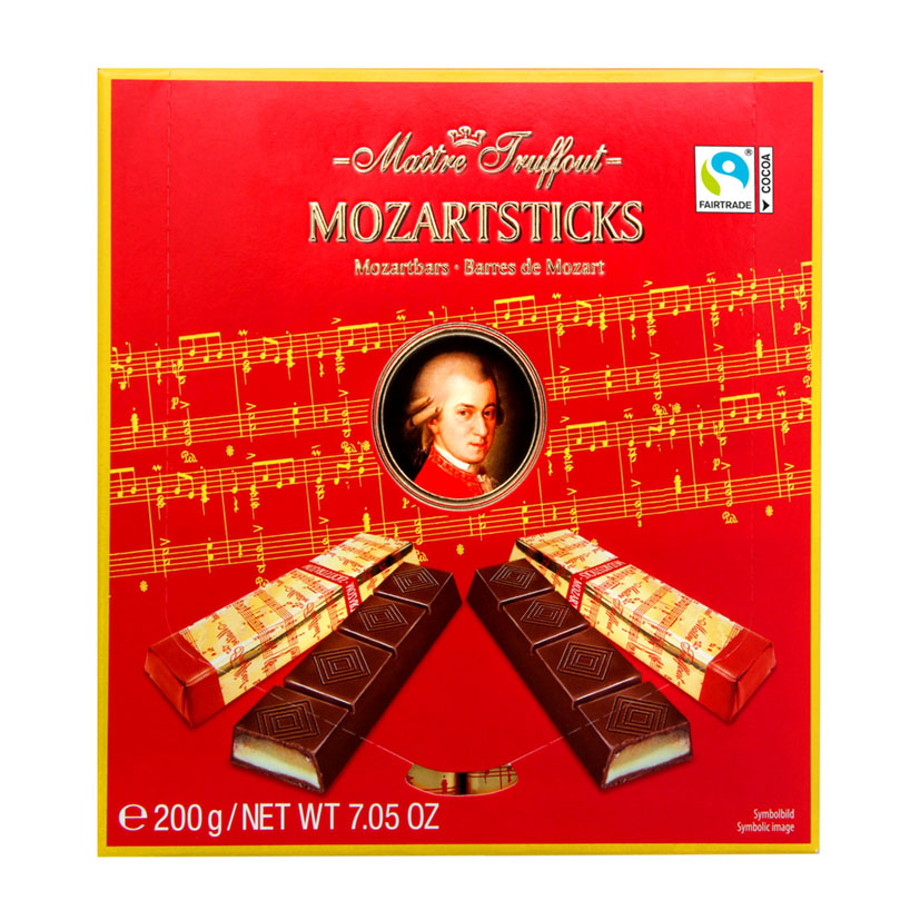 Темный шоколад с марципаном Maitre Truffout Mozartsticks - 200 гр.