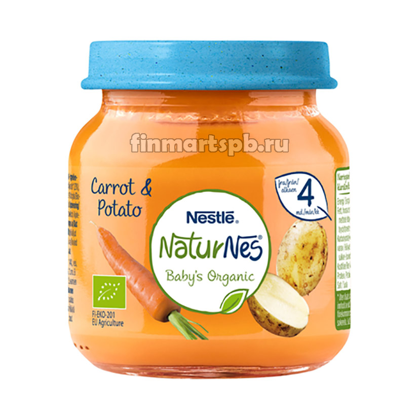 Готовое пюре Nestle NaturNes Carrot&Potate (морковь, картофель), 125 гр.