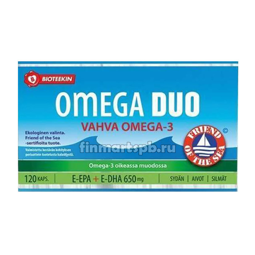 Витамины омега Bioteekin Omega Duo vahva omega 3