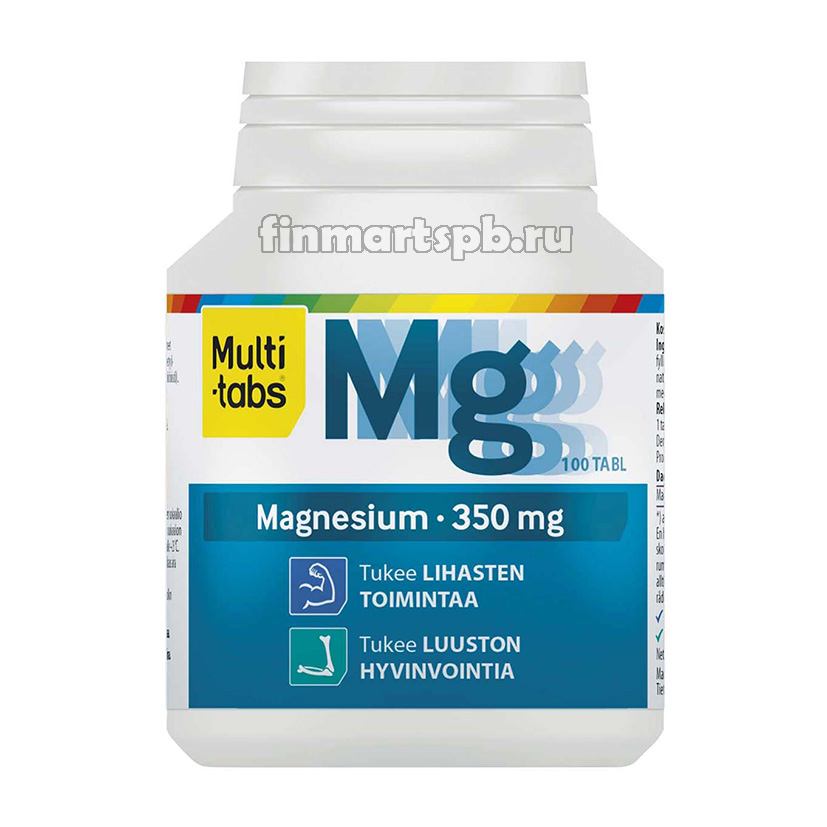 Витамины магний Multi-tabs Magnesium 350 mg , 100 таб.
