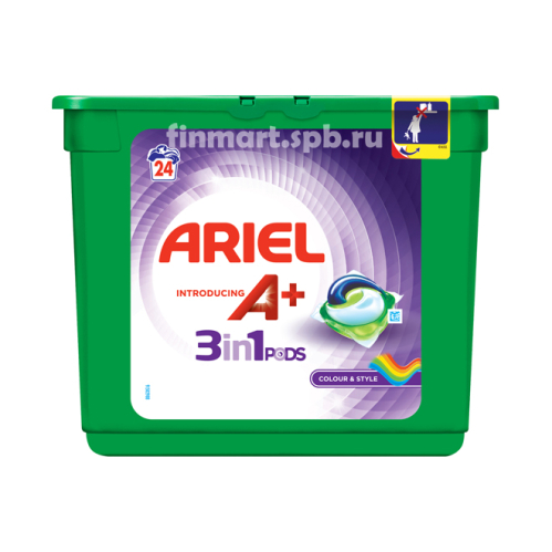 Капсулы Ariel Pods Color&Style 3in1 - 24 шт.