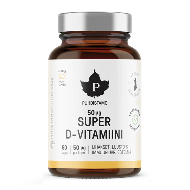 Витамин Д Puhdistamo Super D-vitamiini 50 мкг