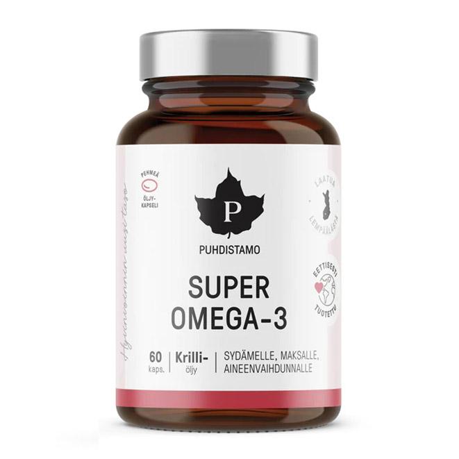 Омега 3 в касулах Puhdistamo Super Omega-3 , 60 капсул.