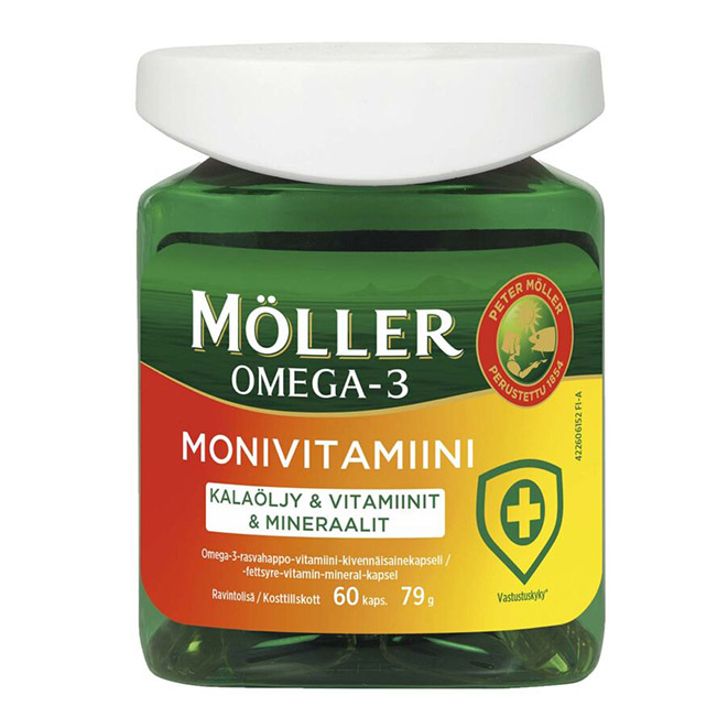 Витамины Bion 3 Senior -Moller Omega 3 Monivitamiini (мульти-витамины + рыбий жир)