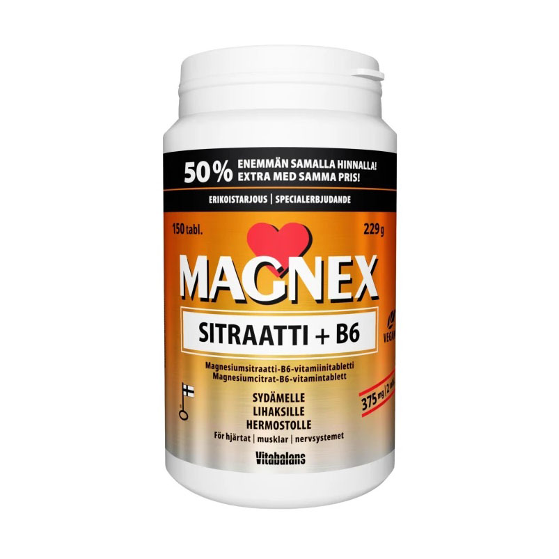 MAGNEX sitraatti + b6 - 100 таб.