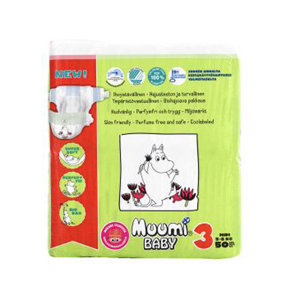 Подгузники Muumi Baby Midi №3 (5-8 кг) - 50 шт.