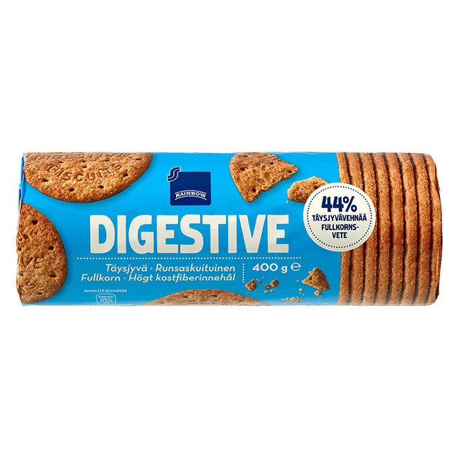 Товары из Финляндии - Пшеничное печенье Rainbow  Digestive , 400 г.