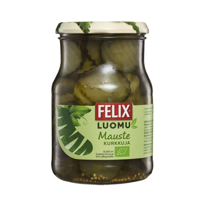 Маринованные органические огурцы в нарезке Felix Luomu - 450 гр.