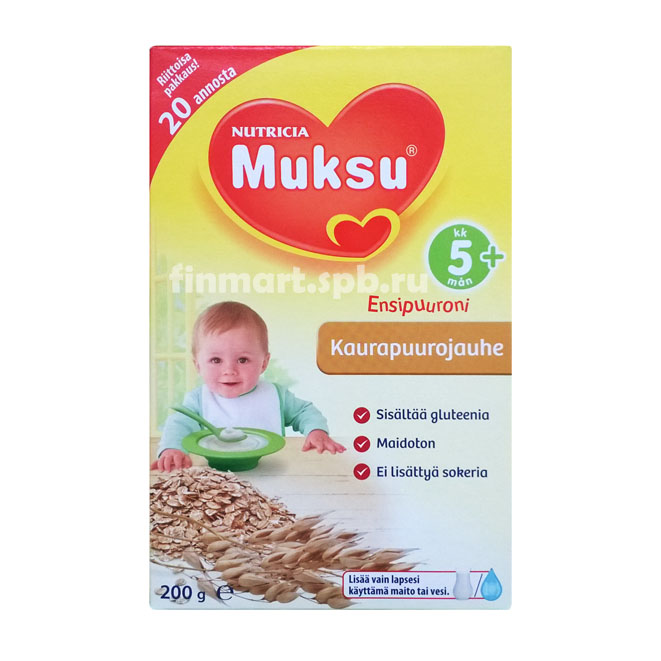 Каша Nutricia Muksu Kaurapuurojauhe (овсяная) - 200 гр.