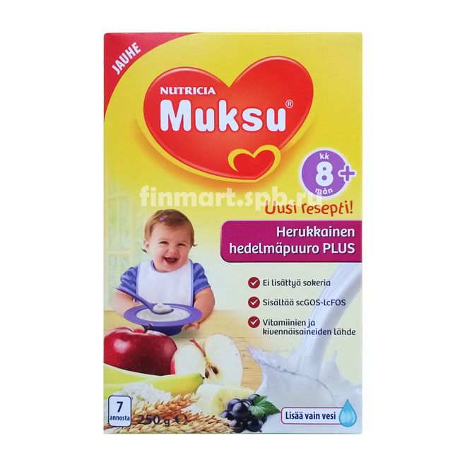 Каша Nutricia Muksu (яблоко и черная смородина) - 250 гр.