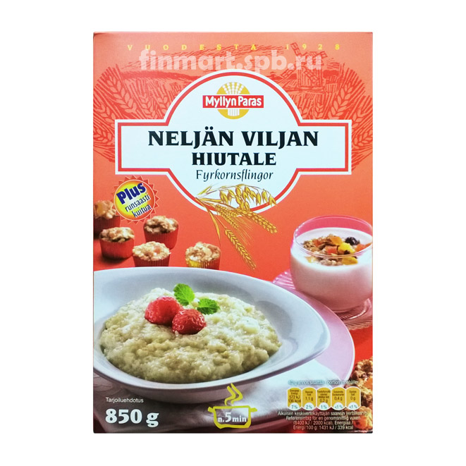Каша Myllyn Paras Neljän Viljan Hiutale (рожь, пшеница, овес, ячмень) - 850 гр.