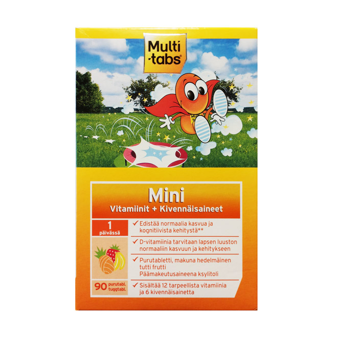 Жевательные пастилки Multi-Tabs Mini (ананас, банан, клубника) - 90 шт.