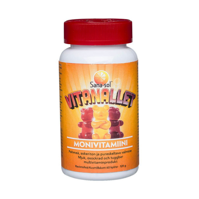 Витамины Sana-sol Vitanallet monivitamiini (Сана-сол витаминные мишки)  - 60 шт.