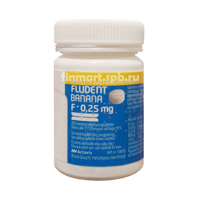 Фтор Fludent Banana 0,25 мг - 540 шт.