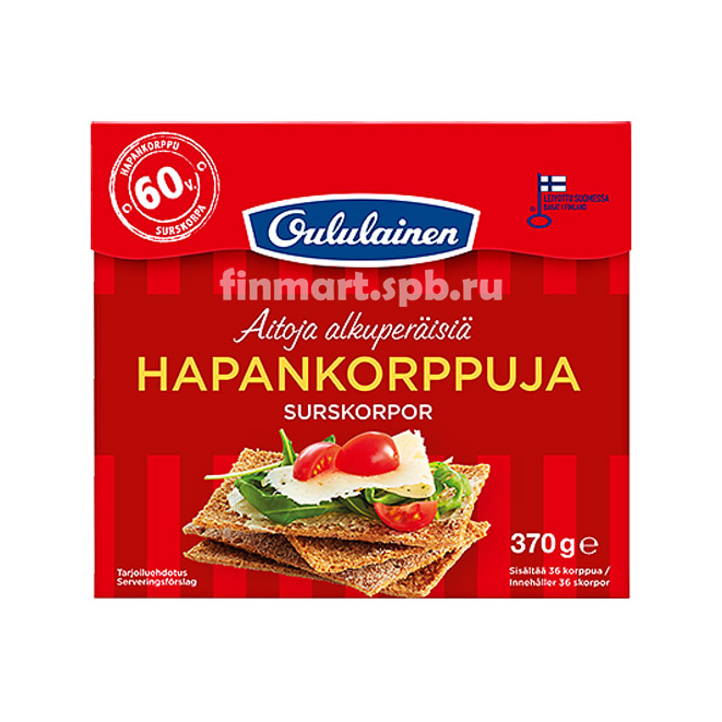 Хлебцы ржаные Oululainen Hapankorppuja - 370 гр.
