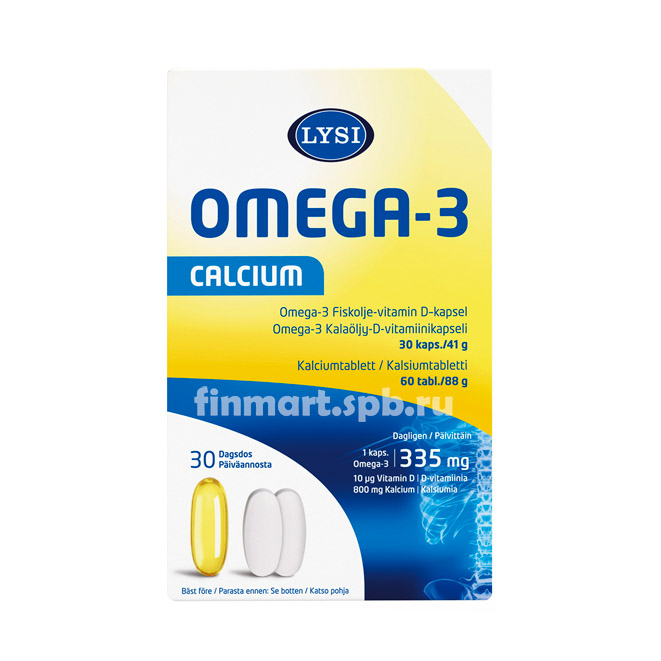 Lysi Omega-3 Calcium - 30 + 60 шт.